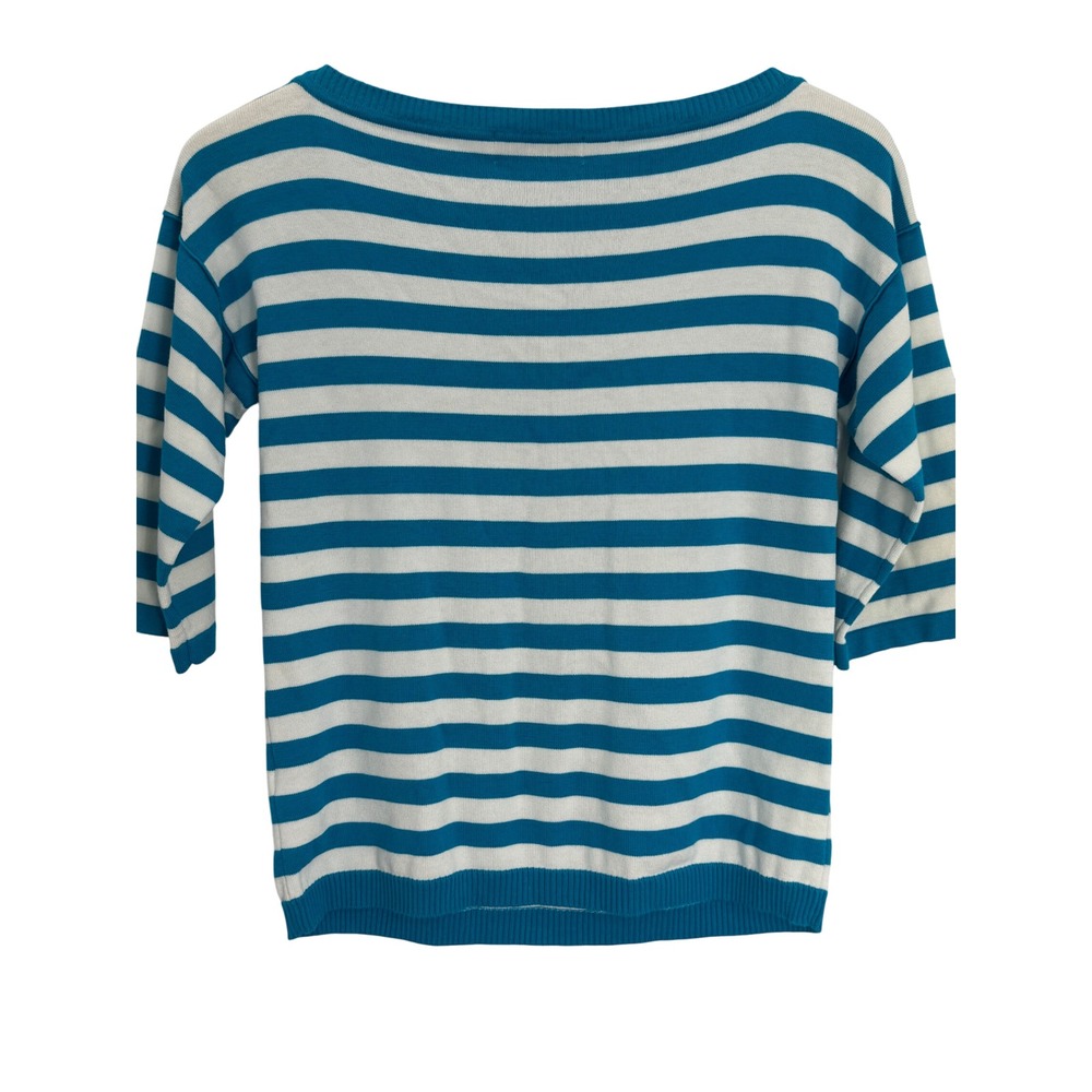 Michael Kors Striped Boat Neck 3/4 Sleeve Sweater Blouse Top Womens P/S - Picture 3 of 10